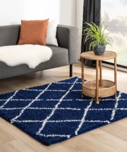 Square berber rug - Habitat navy blue/white - sfeer