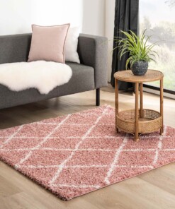 Square berber rug - Habitat pink/white - sfeer