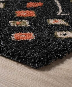 Boho rug​ - Artisan anthracite/multi - close up hoek, thumbnail