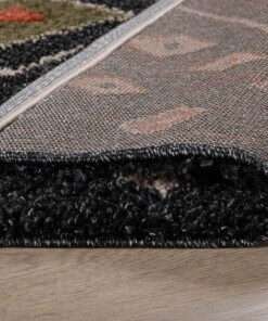Boho rug​ - Artisan anthracite/multi - close up vouw, thumbnail