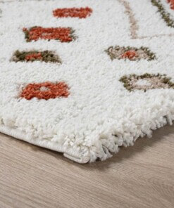 Boho rug​ - Artisan white/multi - close up hoek, thumbnail