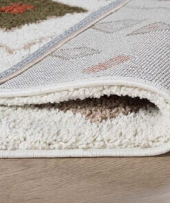 Boho rug​ - Artisan white/multi - close up vouw, thumbnail