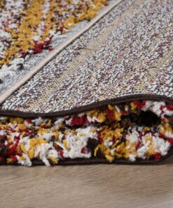 Berber rug - Artisan Essa multi/ochre yellow - close up vouw, thumbnail