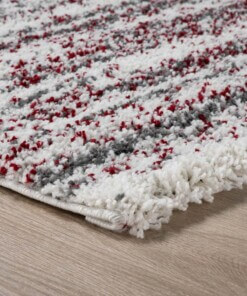 Berber rug - Artisan Essa grey/red - close up hoek, thumbnail