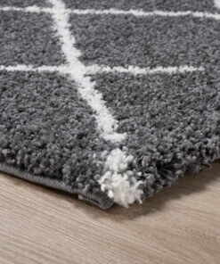 Berber rug - Artisan grey/white - close up hoek, thumbnail