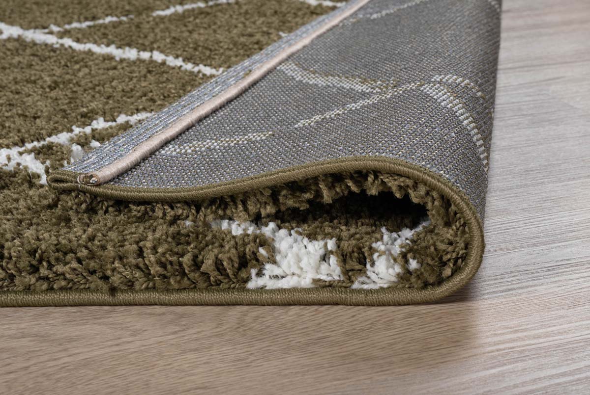 Thick Diamond Rug Artisan - Olive green/White - close up vouw Thick Diamond Rug Artisan - Olive green/White - close up vouw