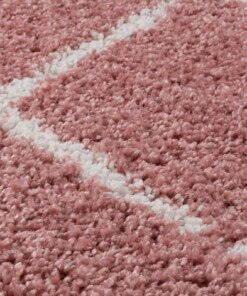 Berber rug - Artisan pink/white - close up materiaal, thumbnail