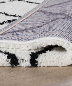 Berber runner rug - Artisan white/black - close up vouw, thumbnail