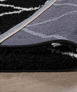 Thick Diamond Rug Artisan - Black/White - close up vouw, thumbnail