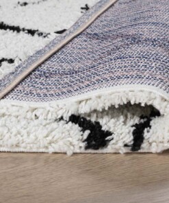 Runner rug thick - Habitat white/black - close up, thumbnail