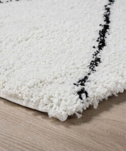Berber runner rug - Artisan Atla white/black - close up hoek, thumbnail Berber runner rug - Artisan Atla white/black - close up hoek, thumbnail