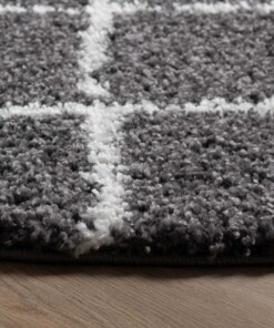 Round berber rug - Habitat grey/white - close up, thumbnail