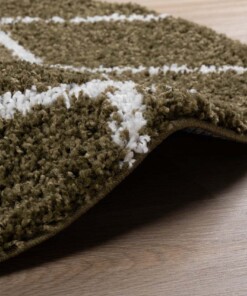 Round berber rug - Habitat olive green/white - close up, thumbnail