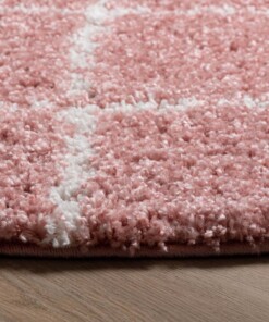 Round berber rug - Habitat pink/white - close up, thumbnail