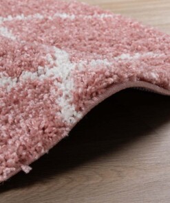 Round berber rug - Habitat pink/white - close up, thumbnail