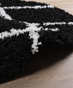Round berber rug - Habitat black/white - close up, thumbnail