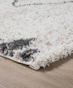 Square berber rug - Artisan Tizi white/grey - close up, thumbnail