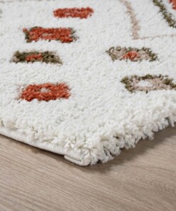 Square boho rug​ - Artisan white/multi - close up, thumbnail