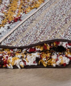 Square berber rug - Artisan Essa multi/ochre yellow - close up, thumbnail