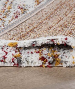 Square berber rug - Artisan Essa white/multi - close up, thumbnail