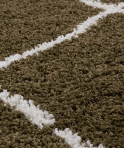 Square Thick Diamond Rug Artisan - Olive green/White - close up, thumbnail Square Thick Diamond Rug Artisan - Olive green/White - close up, thumbnail