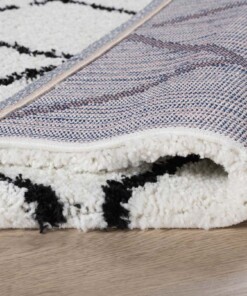 Square berber rug - Artisan white/black - close up, thumbnail