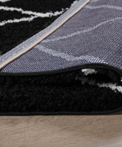 Square Thick Diamond Rug Artisan - Black/White - close up, thumbnail