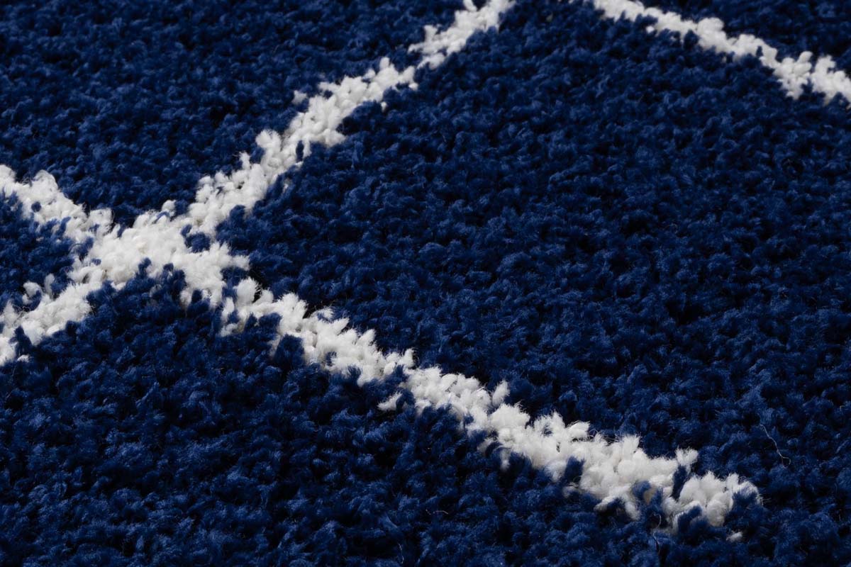 Square berber rug - Habitat navy blue/white - close up Square berber rug - Habitat navy blue/white - close up