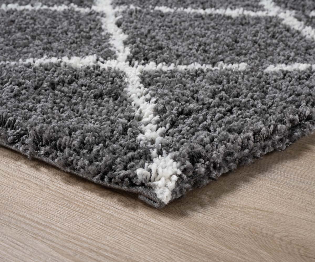 Square berber rug - Habitat grey/white - close up Square berber rug - Habitat grey/white - close up