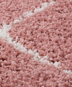 Square berber rug - Habitat pink/white - close up, thumbnail