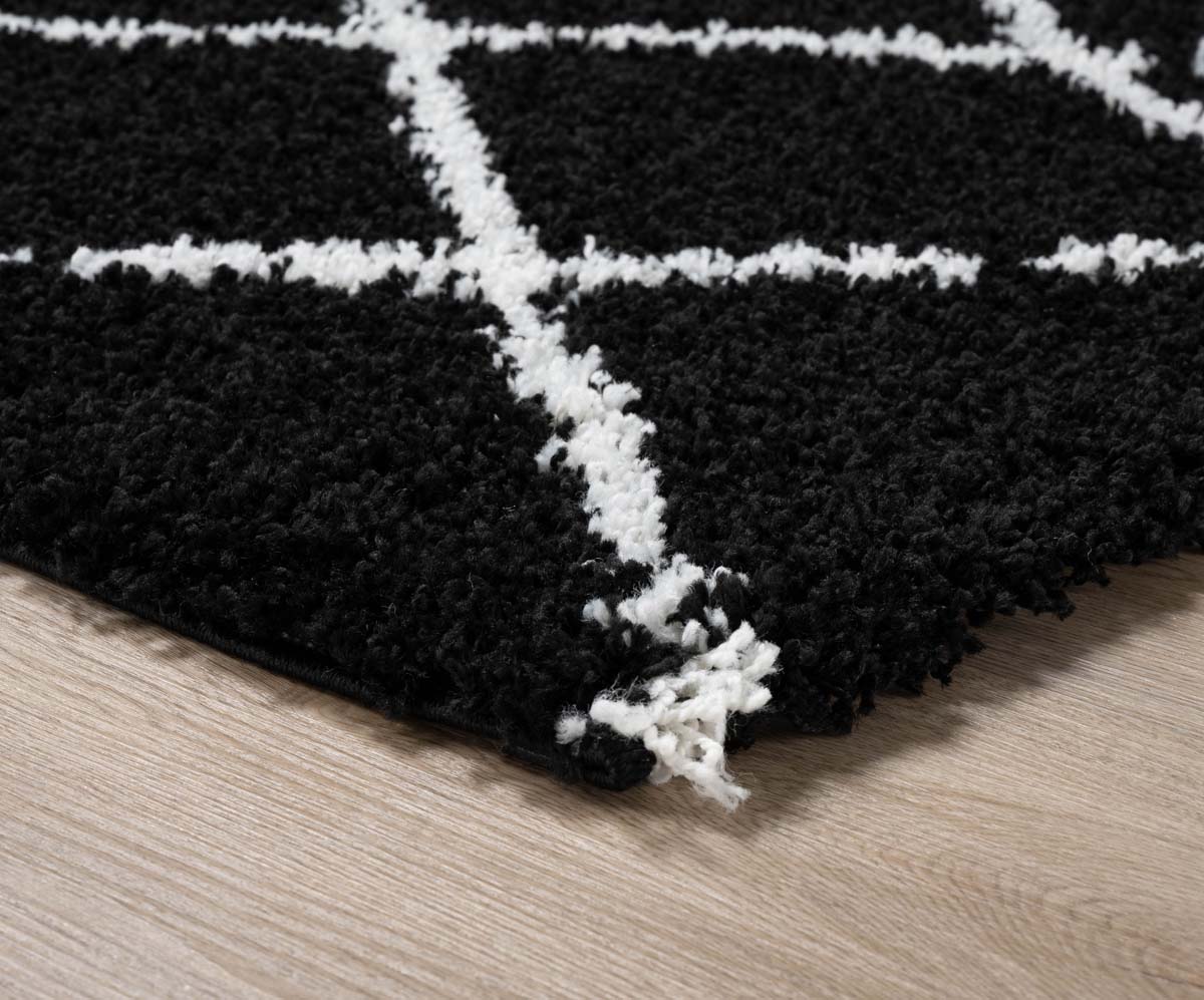Square berber rug - Habitat black/white - close up Square berber rug - Habitat black/white - close up