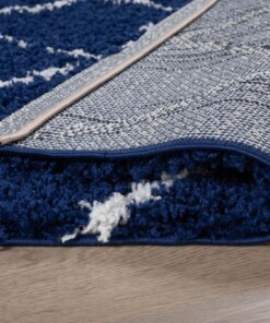 Square berber rug - Habitat navy blue/white - close up, thumbnail Square berber rug - Habitat navy blue/white - close up, thumbnail