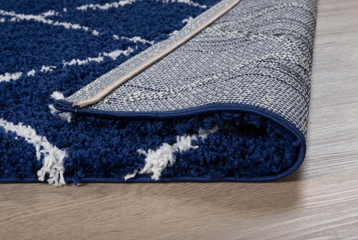 Square berber rug - Habitat navy blue/white - close up Square berber rug - Habitat navy blue/white - close up