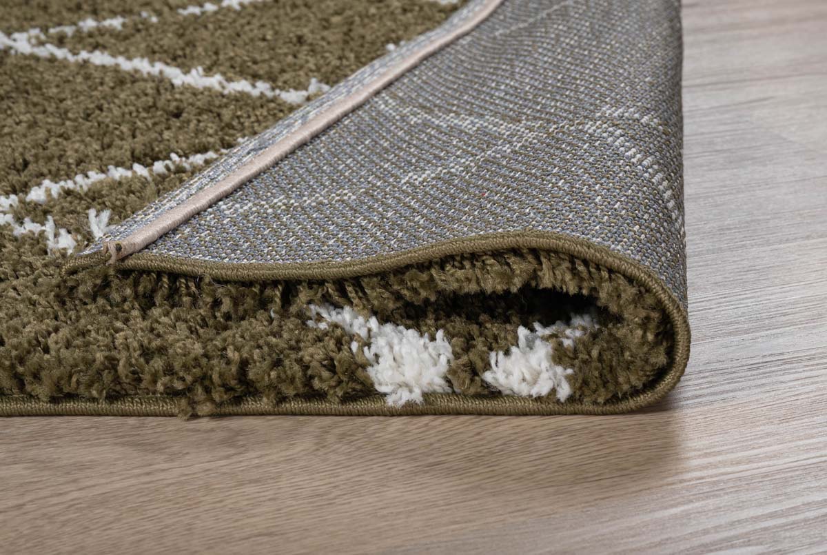Square berber rug - Habitat olive green/white - close up Square berber rug - Habitat olive green/white - close up