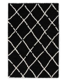 Thick Diamond Runner Rug Artisan - Black/White - overzicht, thumbnail