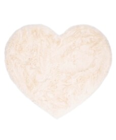 Kids rug heart - Fluffy cream - overzicht boven, thumbnail