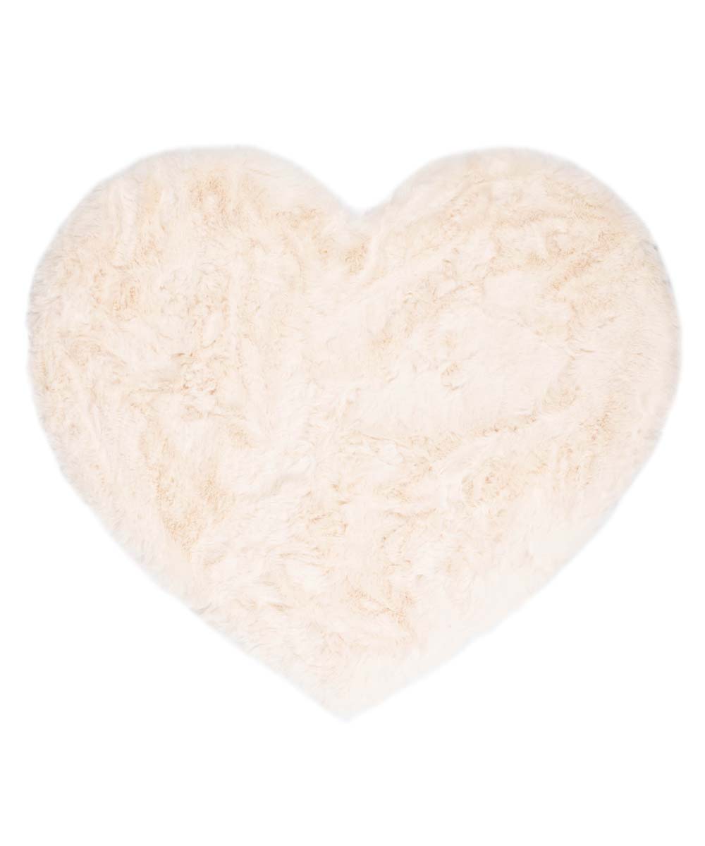 Kids rug heart - Fluffy cream - overzicht boven Kids rug heart - Fluffy cream - overzicht boven