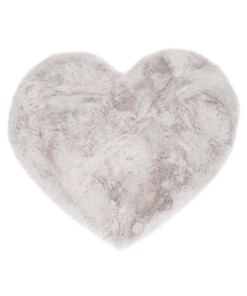 Kids rug heart - Fluffy light grey - overzicht boven