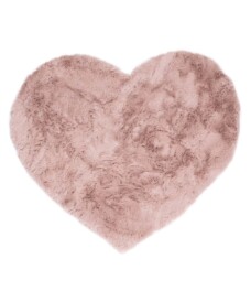 Kids rug heart - Fluffy pink - overzicht boven, thumbnail