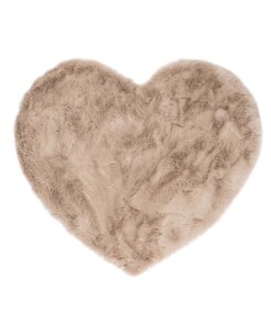 Kids rug heart - Fluffy taupe - overzicht boven