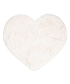 Kids rug heart - Fluffy white - overzicht boven, thumbnail