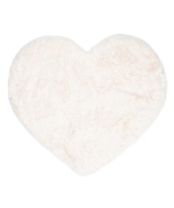 Kids rug heart - Fluffy white - overzicht boven