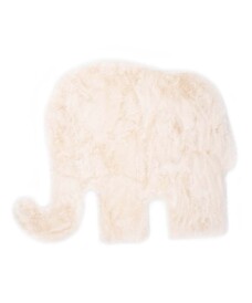 Childrens elephant rug - Fluffy cream - overzicht boven, thumbnail