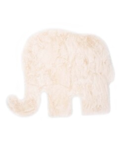 Childrens elephant rug - Fluffy cream - overzicht boven