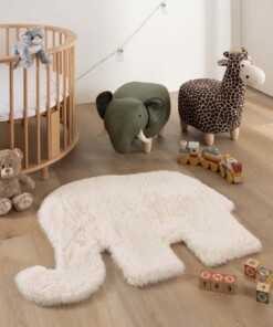Childrens elephant rug - Fluffy cream - sfeer