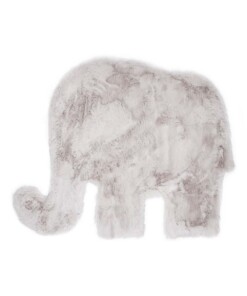 Childrens elephant rug - Fluffy light grey - overzicht boven