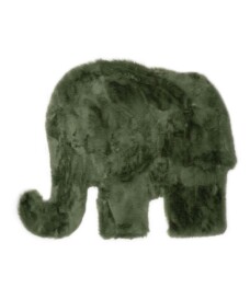 Childrens elephant rug - Fluffy olive green - overzicht boven, thumbnail
