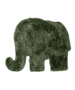 Childrens elephant rug - Fluffy olive green - overzicht boven