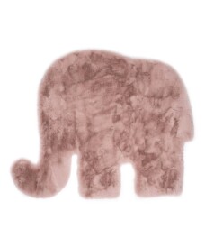 Childrens elephant rug - Fluffy pink - overzicht boven, thumbnail