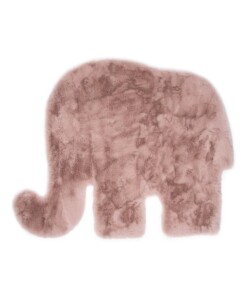 Childrens elephant rug - Fluffy pink - overzicht boven